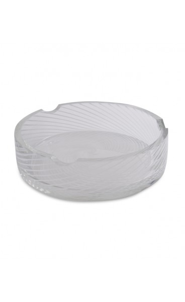 Spiral White and Clear Murano Glass Dish