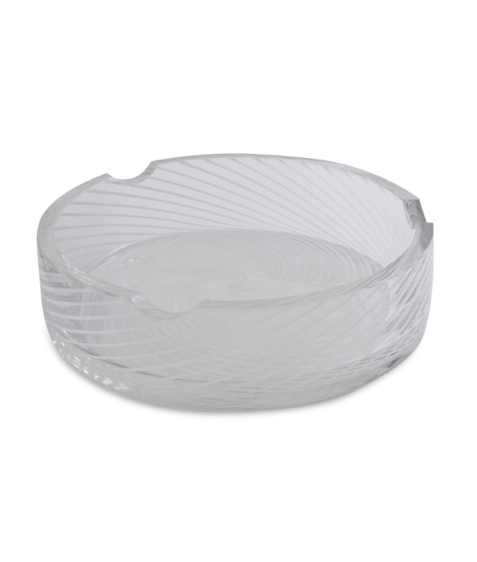 Spiral White and Clear Murano Glass Dish