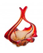 Red & Orange Murano Glass Basket