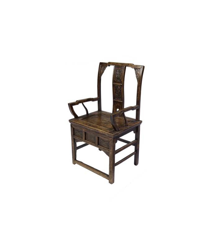 Pair of Carved Chinese Arm Chairs Pair of Carved Chinese Arm Chairs
