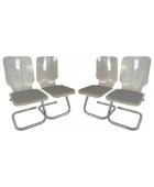 Mid-Century Modern Luigi Bardini Lucite and Chrome Dining Chairs - Set of 4