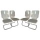 Mid-Century Modern Luigi Bardini Lucite and Chrome Dining Chairs - Set of 4