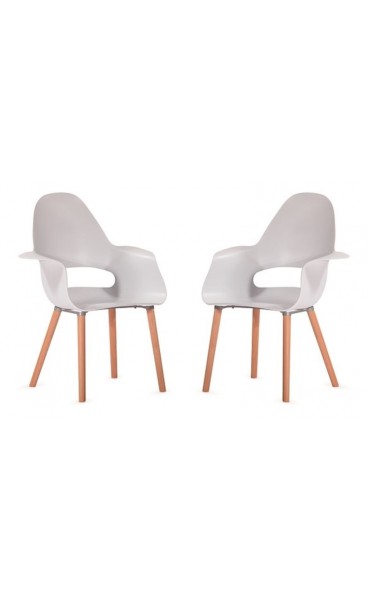 Pair of Contemporary Mid-Century Style Chairs With Arms Pair of Contemporary Mid-Century Style Chairs With Arms