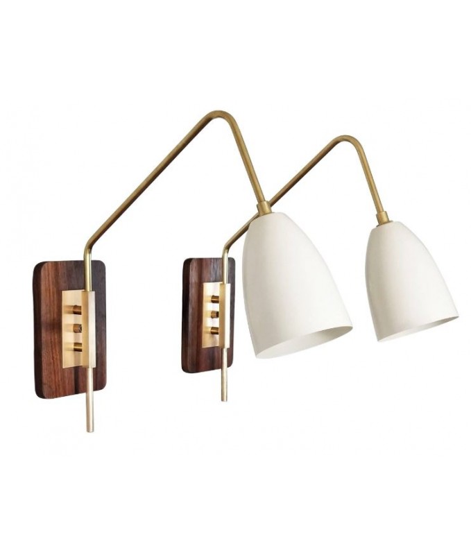 Pair of Custom Midcentury Style Wall Mount Sconces Pair of Custom Midcentury Style Wall Mount Sconces