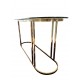 1970s Hollywood Regency Elliptical Brass Console Table