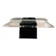 1970s Mid-Century Modernist Black & Clear Lucite Two-Level Rectilinear Cocktail Table