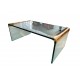 1970s Leon Rosen for Pace Collection Brass & Glass Waterfall Coffee Table