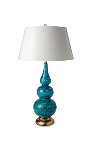 Blue Glazed Ceramic Table Lamp