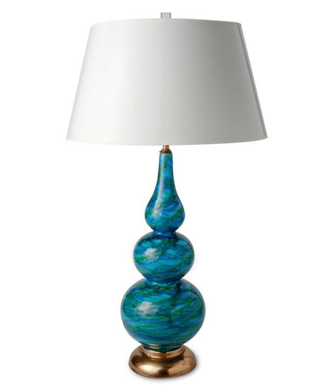 Blue Glazed Ceramic Table Lamp