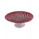 Footed Red Spiral Dish